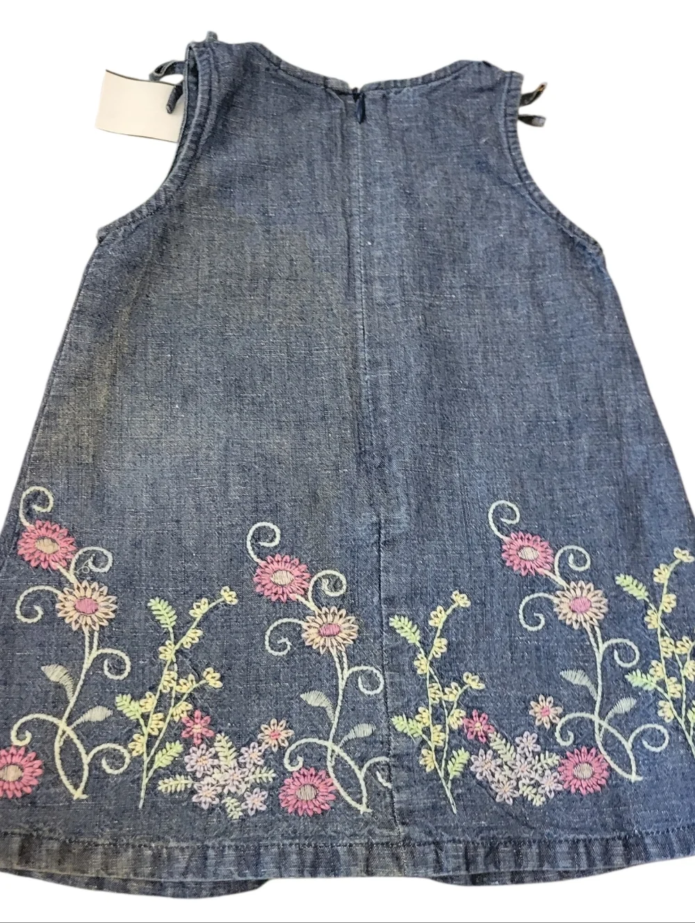 Old‎ Navy Dress For Baby Girl Embroidery On Denim Sundress Size 6-12 Months
